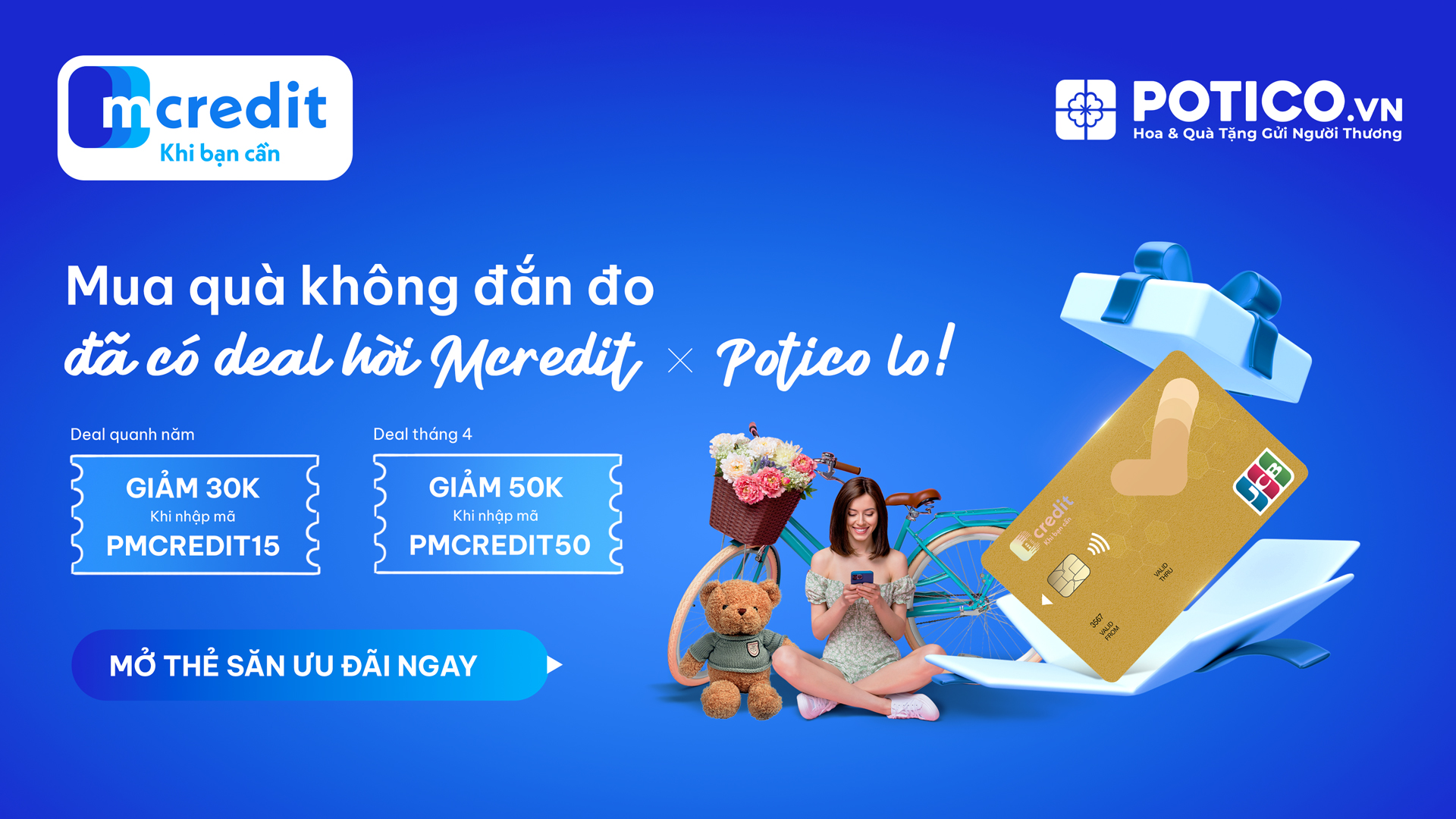Mua Quà Không Đắn Đo, Đã Có Deal Hời Giảm Đến 50.000 Đồng Từ Potico Dành Cho Chủ Thẻ Mcredit