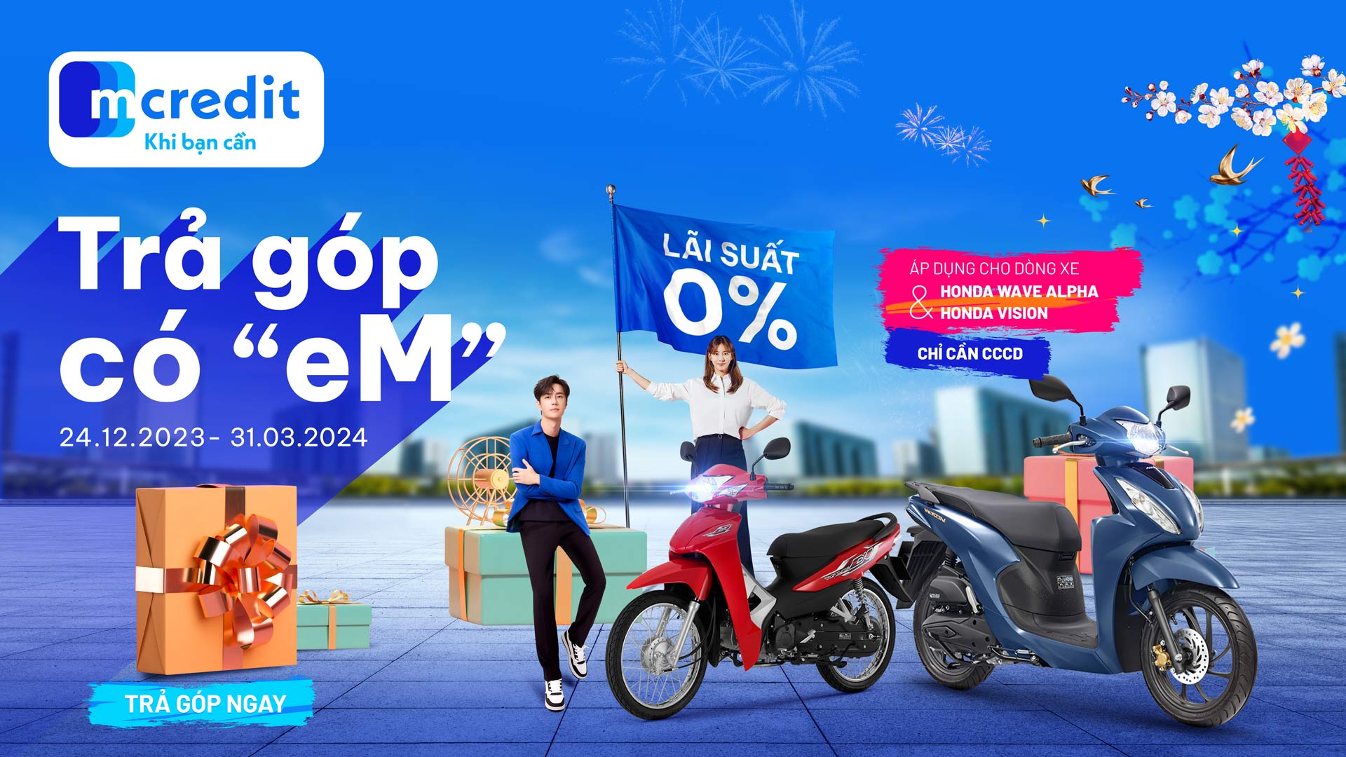Mcredit x Honda Việt Nam: Sở Hữu 2 Dòng Xe Wave Alpha Và Vision Với Lãi Suất Ưu Đãi Chỉ 0%