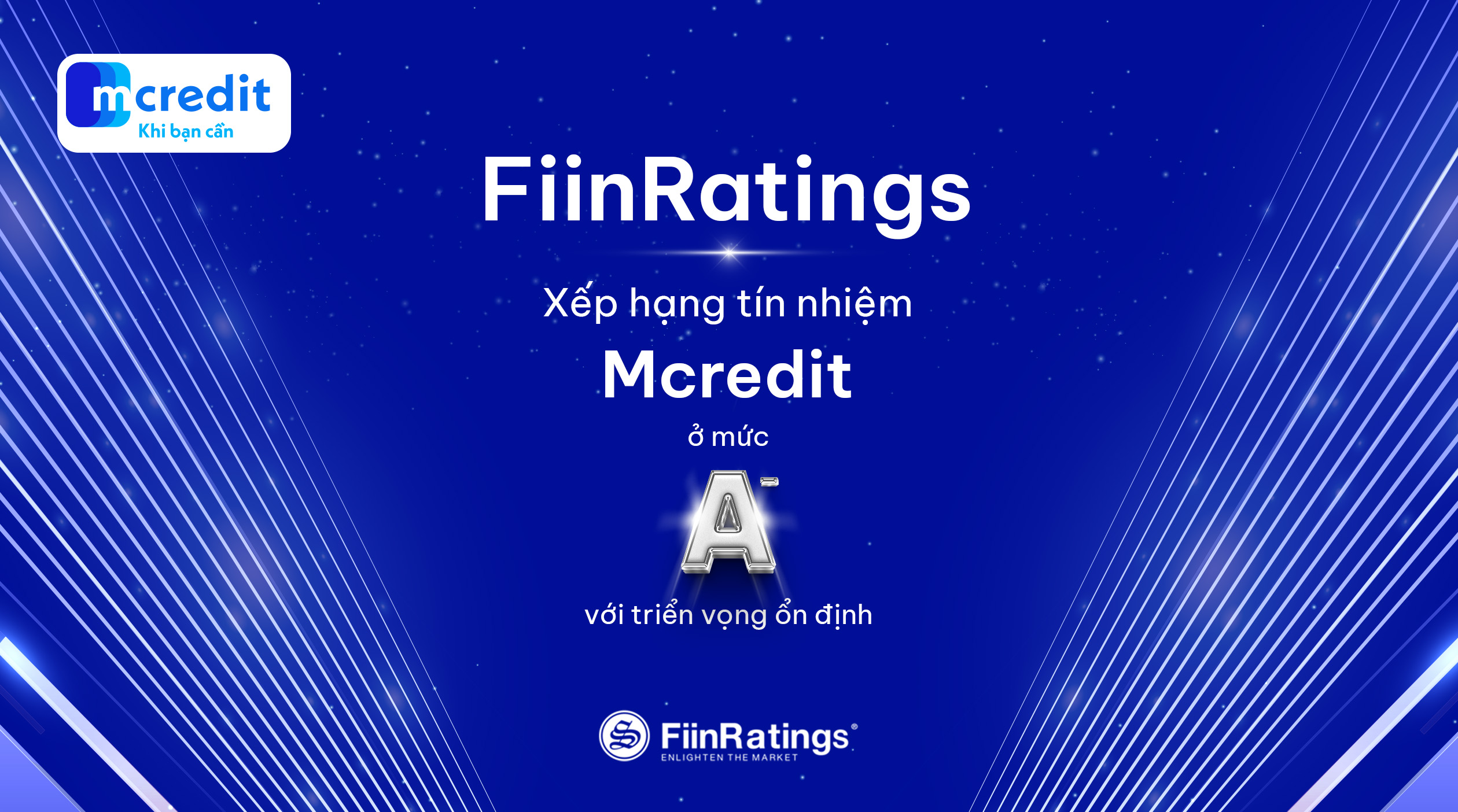 FiinRatings xếp hạng tín nhiệm Mcredit ở mức A- cùng triển vọng “Ổn định”